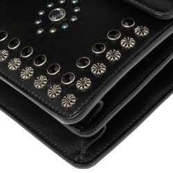 مملوكة مسبقًا Gucci Black Leather Small Dionysus Embellished Shoulder Bag