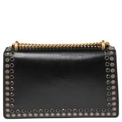 مملوكة مسبقًا Gucci Black Leather Small Dionysus Embellished Shoulder Bag
