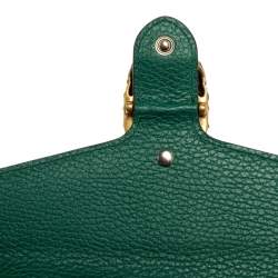 Pre Owned Gucci Green Leather Dionysus Wallet On Chain