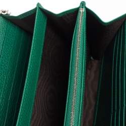 Pre Owned Gucci Green Leather Dionysus Wallet On Chain