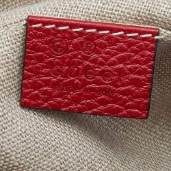 Pre Owned حقيبة كروس غوتشي بري جلد وكانفاس GG  بيج/أحمر