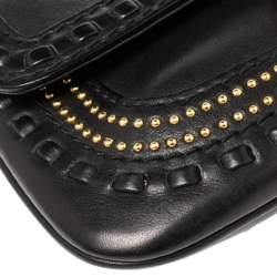 Gucci Black Studded Leather Snaffle Bit Chain Clutch