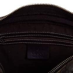 مملوكة مسبقًا حقيبة كاميرا غوتشي حافة جلد وكانفاس جي جي سوبريم بيج/بني سحاب أمامي 