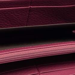 Pre Owned Gucci Pink Leather Soho Zip Around Wallet