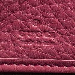 Pre Owned Gucci Pink Leather Soho Zip Around Wallet