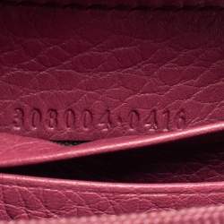 Pre Owned Gucci Pink Leather Soho Zip Around Wallet