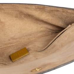 Pre Owned Gucci Metallic Yellow Patent Leather Romy Continental Wallet