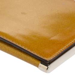 Pre Owned Gucci Metallic Yellow Patent Leather Romy Continental Wallet