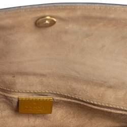 Pre Owned Gucci Metallic Yellow Patent Leather Romy Continental Wallet