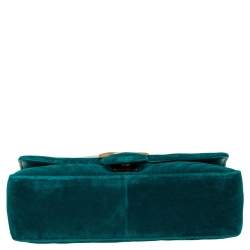 Pre Owned حقيبة كتف غوتشي جي جي مارمونت قطيفة مبطنة خضراء  صغيرة 