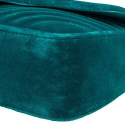 Pre Owned حقيبة كتف غوتشي جي جي مارمونت قطيفة مبطنة خضراء  صغيرة 