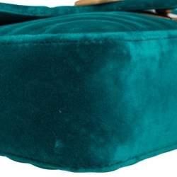 Pre Owned حقيبة كتف غوتشي جي جي مارمونت قطيفة مبطنة خضراء  صغيرة 