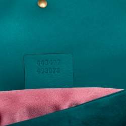 Pre Owned حقيبة كتف غوتشي جي ج ي مارمونت قطيفة مبطنة خضراء  صغيرة 