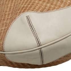 Pre Owned حقيبة هوبو غوتشي بيغي بامبو جلد ورافية بيج/كريمي