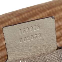 Pre Owned حقيبة هوبو غوتشي بيغي بامبو جلد ورافية بيج/كريمي