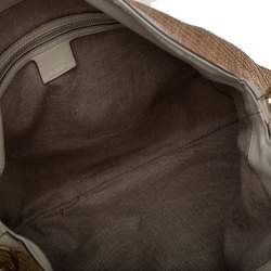 Pre Owned حقيبة هوبو غوتشي بيغي بامبو جلد ورافية بيج/كريمي