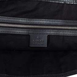 Pre Owned Gucci Black/Beige GG Canvas and Leather GG Twin Tote