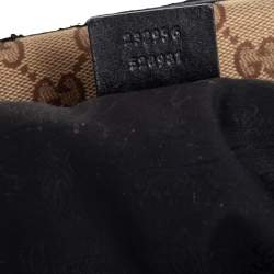 Pre Owned Gucci Black/Beige GG Canvas and Leather GG Twin Tote