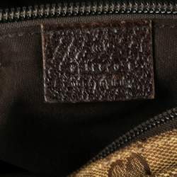 Pre Owned Gucci Beige/Brown GG Canvas And Leather Small Flat Web Messenger Bag