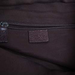 مملوكة مسبقًا حقيبة يد توتس غوتشي جلد وكانفاس GG بيج / بني صغيرة بنمط ويب