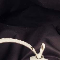Pre Owned Gucci White/Beige GG Canvas and Leather Pelham Tote