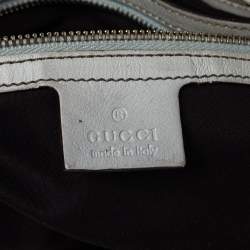 Pre Owned Gucci White/Beige GG Canvas and Leather Pelham Tote