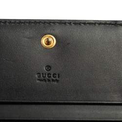 Pre Owned حافظة بطاقات غوتشي جلد غوتشيسيما أسود