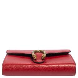 Gucci Red Leather Dionysus Wallet On Chain