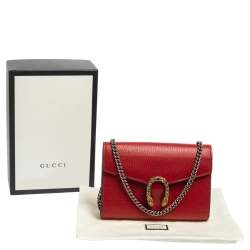 Gucci Red Leather Dionysus Wallet On Chain