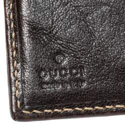 Pre Owned محفظة فرينش غوتشي جلد وكانفاس جي جي بيج/بني مزينة جي جي متداخل 