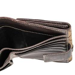 Pre Owned محفظة فرينش غوتشي جلد وكانفاس جي جي بيج/بني مزينة جي جي متداخل 