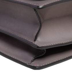 مملوكة مسبقًا Gucci Grey Duilio Brogue Leather Horsebit Shoulder Bag