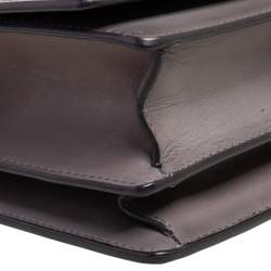 مملوكة مسبقًا Gucci Grey Duilio Brogue Leather Horsebit Shoulder Bag