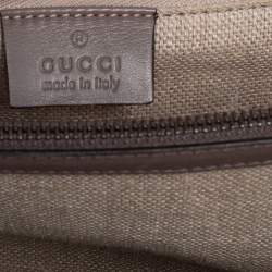 مملوكة مسبقًا Gucci Grey Duilio Brogue Leather Horsebit Shoulder Bag