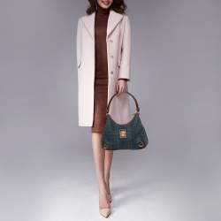 مملوكة مسبقًا Gucci Denim Abbey Medium D-Ring Hobo Bag