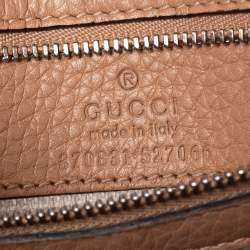 Gucci Beige Leather Small Bamboo Daily Top Handle Bag