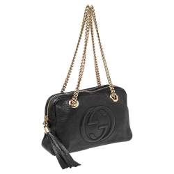 Gucci Black Leather Medium Soho Chain Shoulder Bag