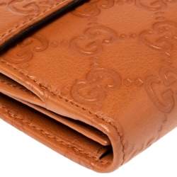 مملوكة مسبقًا Gucci Brown Guccissima Leather Eclipse Flap Continental Wallet