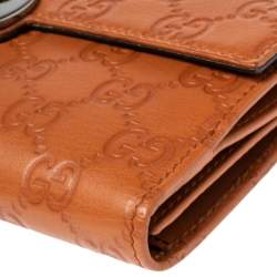 مملوكة مسبقًا Gucci Brown Guccissima Leather Eclipse Flap Continental Wallet