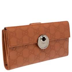 مملوكة مسبقًا Gucci Brown Guccissima Leather Eclipse Flap Continental Wallet