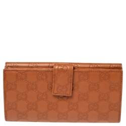 مملوكة مسبقًا Gucci Brown Guccissima Leather Eclipse Flap Continental Wallet