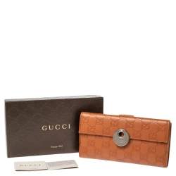 مملوكة مسبقًا Gucci Brown Guccissima Leather Eclipse Flap Continental Wallet