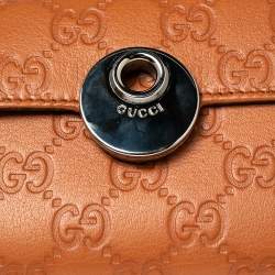 مملوكة مسبقًا Gucci Brown Guccissima Leather Eclipse Flap Continental Wallet