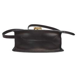 Gucci Black Leather Mini Sylvie Top Handle Bag