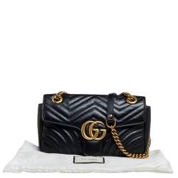 مملوكة مسبقًا حقيبة كتف غوتشي جي جي مارمونت جلد ماتيلاس أسود صغيرة 