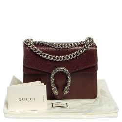 مملوكة مسبقًا Gucci Burgundy Leather Mini Dionysus Shoulder Bag