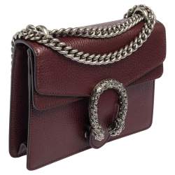مملوكة مسبقًا Gucci Burgundy Leather Mini Dionysus Shoulder Bag