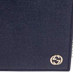 Pre Owned محفظة سلسلة غوتشي باتي جلد أزرق