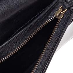 Gucci Black Matelassé Leather GG Marmont Card Case
