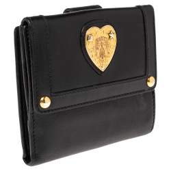 Gucci Black Leather Babouska Compact Wallet